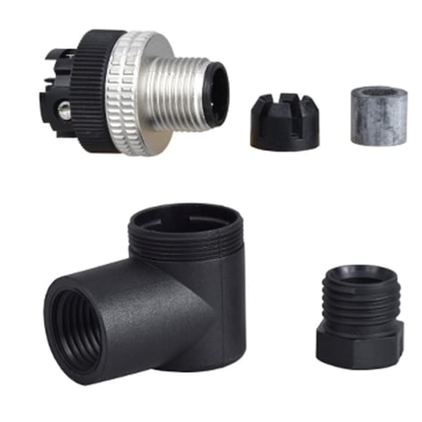 Telemecanique Sensors XZCC12MCM40B Kablolu Konnektör Erkek M12 4Pim Dirsekli