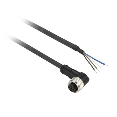 Telemecanique Sensors XZCPV1241L5 Kablolu Konnektör Dirsekli Dişi M12 4Pim Pvc 5M