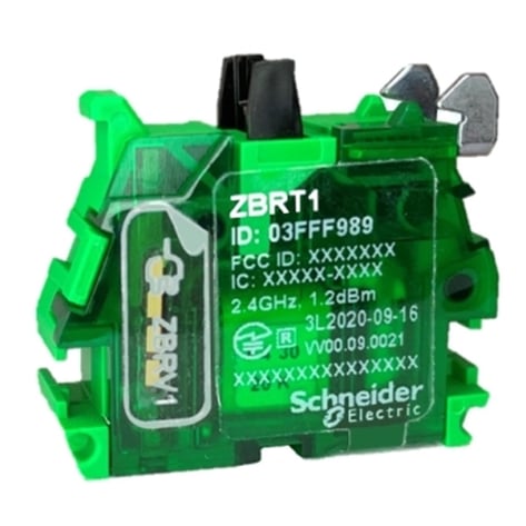 Schneider Electric , ZBRT1 , Kablosuz ve pilsiz yaylı buton için iletici